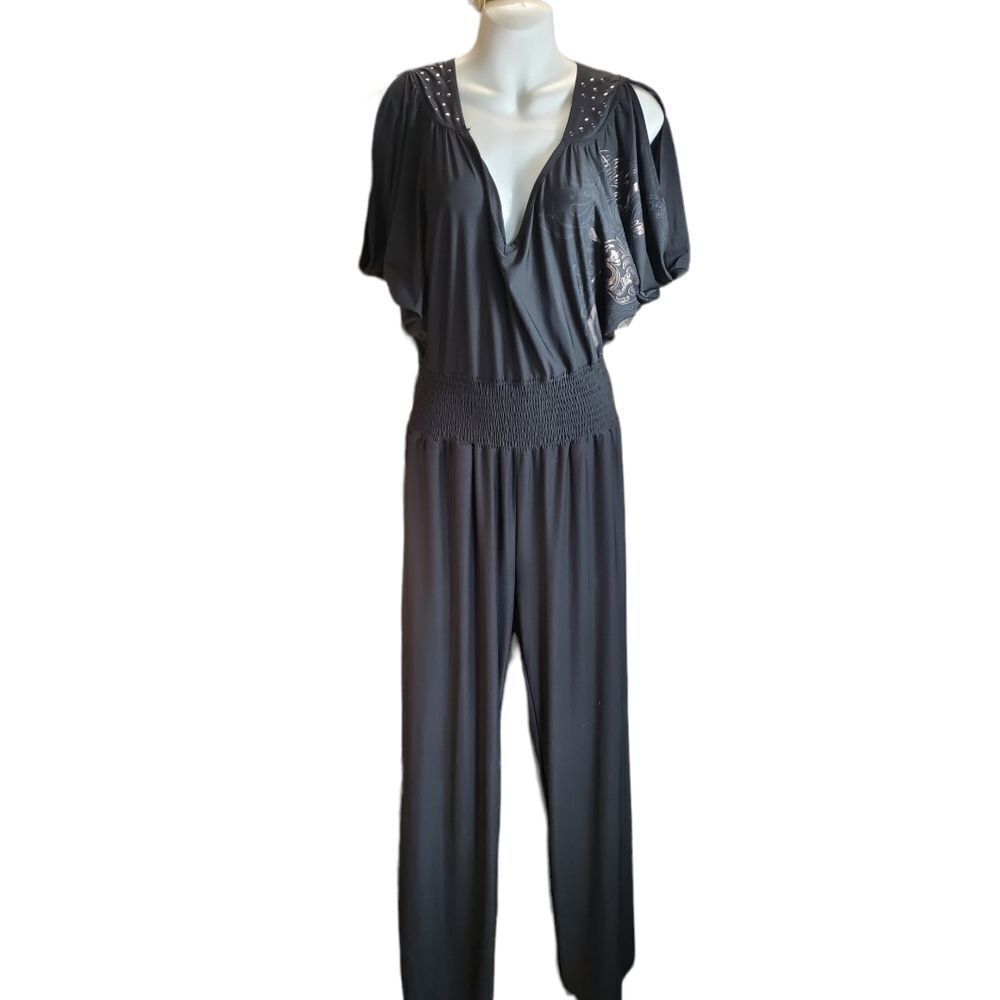 APPLE BOTTOMS jumpsuit cold shoulder angel sleeve L